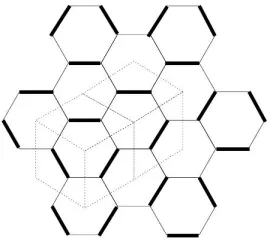 Figure 3.1: A tiling of a 3 × 2 × 3 hexagon and the associated stepped surface.