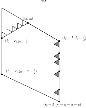 Figure 3.11: Tiling the left half-hexagon is equivalent to tiling the parallelogram withblack and white triangles removed.