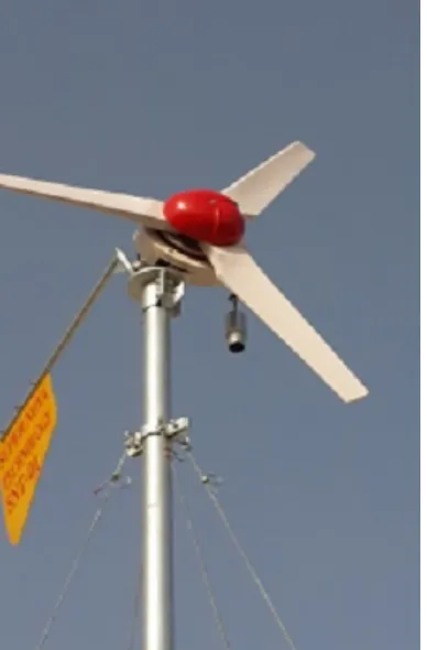 Figure 10. 0.7 kW SNT-1 rooftop wind turbine installed at GERMI rooftop. 
