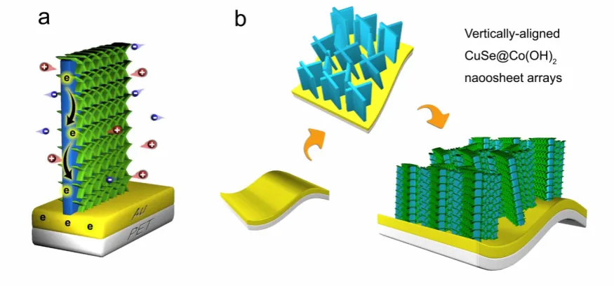 Fig. 1. (a) Design of hybrid core/shell nanostructures based supercapacitors. (b) Schematic 
