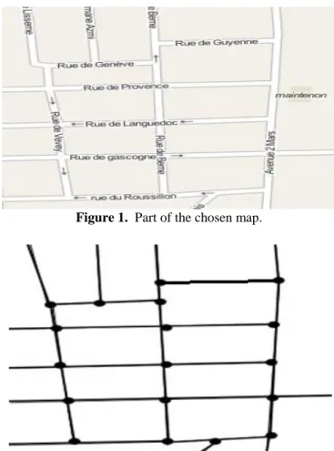 Figure 2. The graph that represents the part of the chosen  map. 