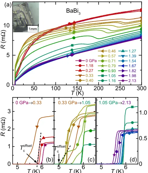 FIG. 1. (a) Evolution of the resistance with hydrostatic pressures