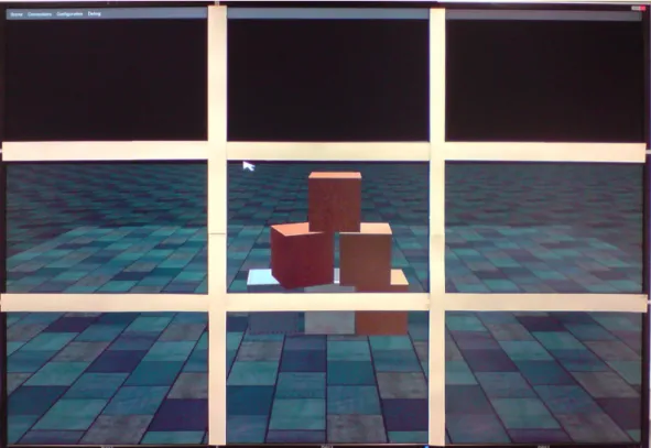 Figure 3.1: Stacking Cubes, the user has to stack up three cubes in a physics-enabled environment, moving one cube at a time