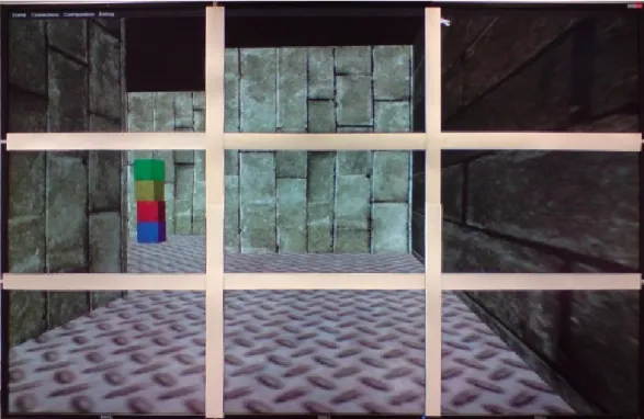 Figure 3.2: Maze, colored cubes can be found at one spot in the maze. Users need to navigate through the maze to find them