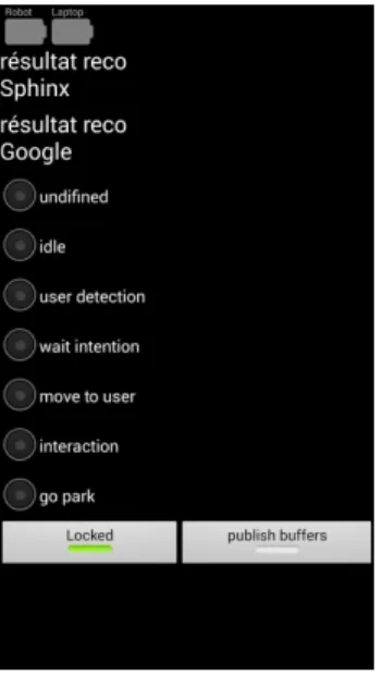 Fig. 11: A screen snapshot of the developed Android application user interface.