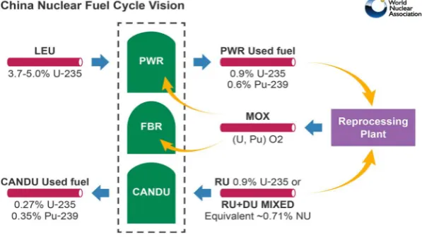 Figure 3. Illustration of Chinese nuclear fuel cycle [4]. 