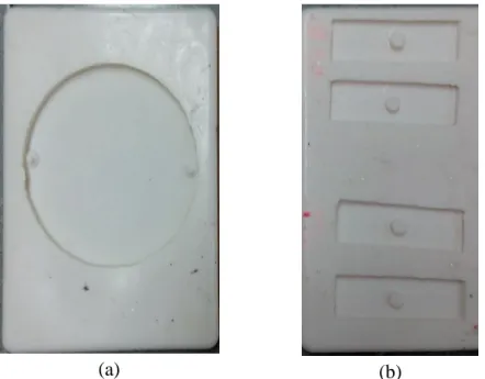 Figure 1: Silicon molds for the fabrication of (a) dry sliding test specimen and (b) slurry  test specimen