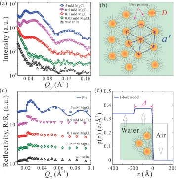 Figure 4.  AuNPs (based on GISAXS) with a nearly two-particle thickness (based on XRR)