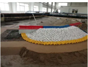 Figure 2. The layout of breakwater model (seaside). 