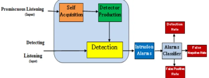 Figure 2 shows the process of Negative Selection used in this  phase  for  detector  production