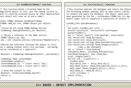 Figure 4: Abstract implementation of interlinking two different components using CORBA 