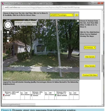 Figure 6. Dynamic street view panorama from information window. 