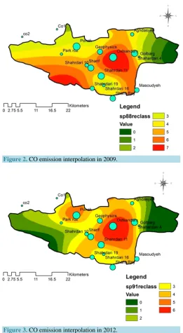 Figure 2. CO emission interpolation in 2009. 