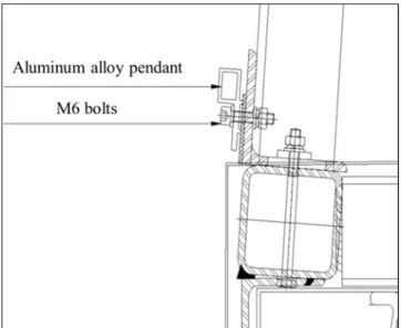 Figure 13. Standard installation node of composite stone simply supported on  four sides