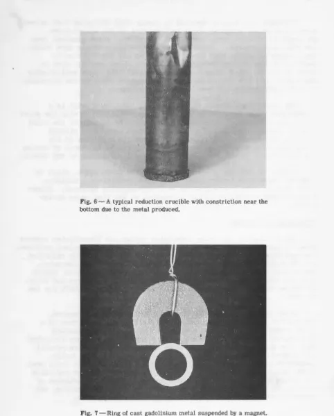 Fig. 6-A bottom typical reduction crucible with constriction near the due to the metal produced