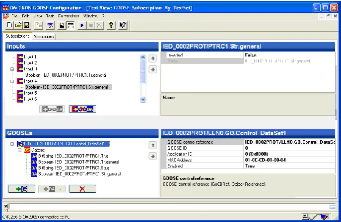 Figure 10: GOOSE Simulation by the Test Set and Mapping to its Outputs. 