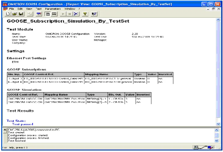 Figure 11: Report View of the Test Set Configuration Process.
