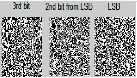 Figure 5. Three LSB Bit planes of the Original Lena Image 