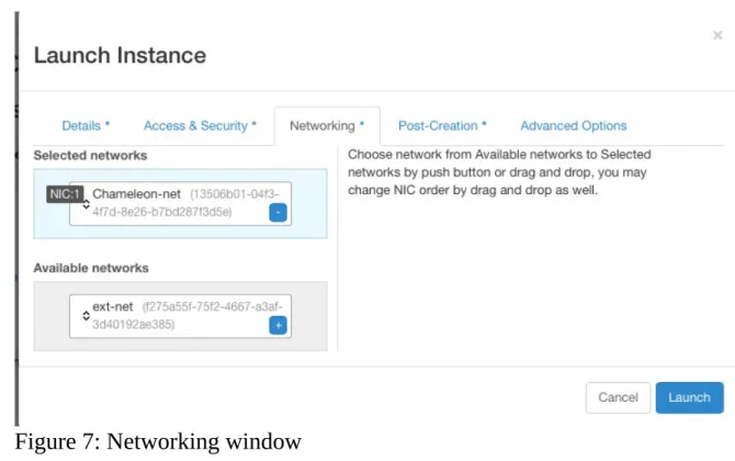 Figure	7:	Networking	window
