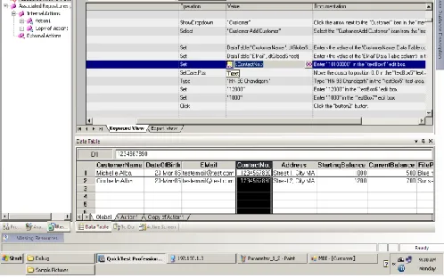 Fig 1: Data loop in TestComplete QTP supports DDT by using inbuilt data tables which have functionality like excel sheet and easy to edit and update (see fig.2.)