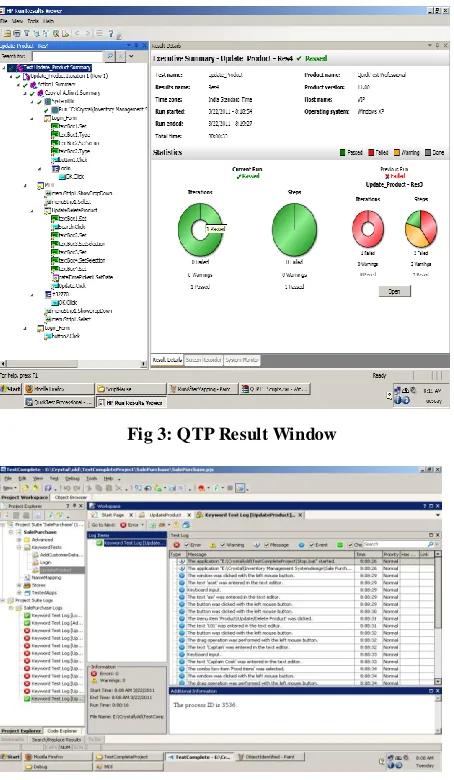 Fig 3: QTP Result Window 