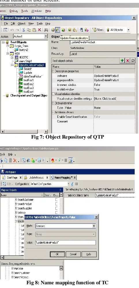 Fig 7: Object Repository of QTP 