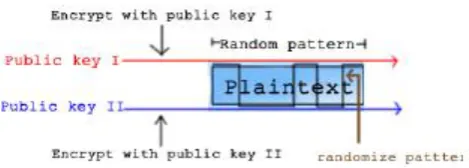 Figure 1 Encryption process of Parallel-key Cryptographic Algorithm From the above diagram we show the encryption of a plain text 