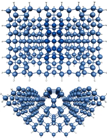 Figure 4. Bulk silicon cluster top and side views.