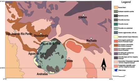 Figure 2. Geological map of the region and the main cities (modified from [5] [28]).  