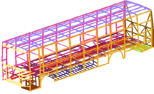 Fig 2.2: CAD model of the Bus frame/Superstructure 