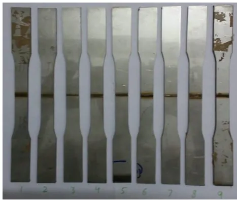 Figure 3 Tensile test specimens 