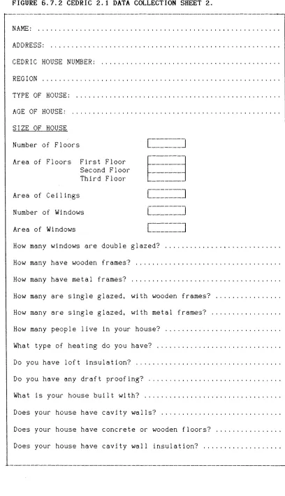 FIGURE 6.7.2 CEDRIC 2.1 DATA COLLECTION SHEET 2. 