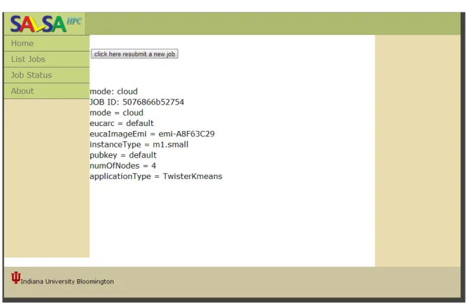 Figure 7 a). Online job submission interface  