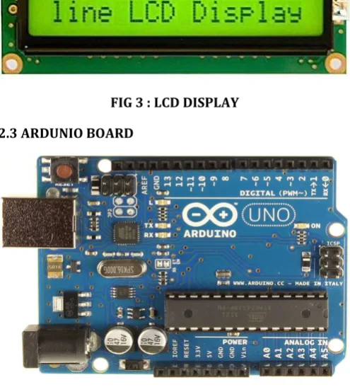 FIG 4 : ARDUNIO BOARD 