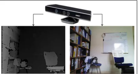 Figure 1: Outcoming data from 3D sensor (left: depth-map, right: RGB image) 