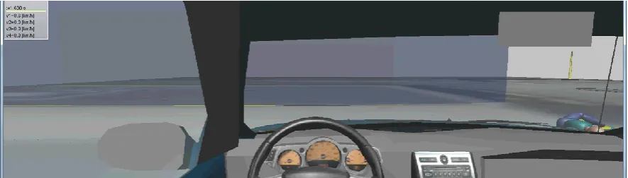 Figure 5: The view of a car hitting a lying man and running him over.  