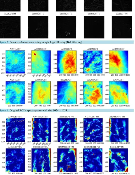 Figure 7. Feature enhancements using morphologic filtering (Ball filtering).                                        