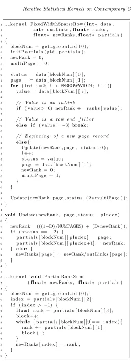 Figure 9Outline of BSR based PageRank algorithm inOpenCL.