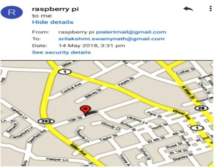 Fig-4: Raspberry Pi Email alert for Command 1 