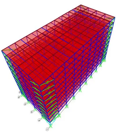 Fig-1. Model of square building with square columns without dampers 