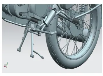 Fig 5: Assembled View of Center Stand With Linear Actuator 