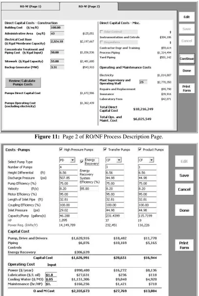 Figure 11:  Page 2 of RO/NF Process Description Page. 