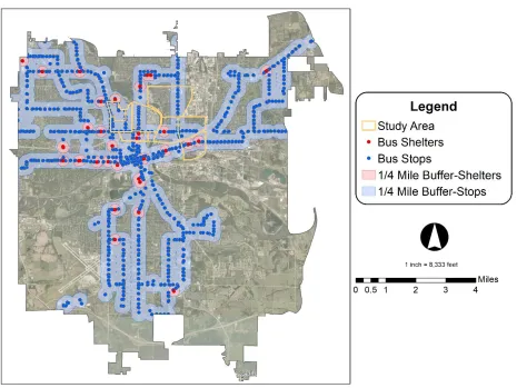 Figure 4: Bus Stops in Des Moines, 2018 