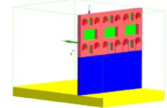 Fig. 6. MCNP glovebox model for Iteration 3: Single Wall.  