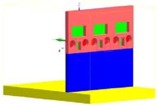 Fig. 10. MCNP glovebox model for Iteration 5: Removed Upper Workstations.  