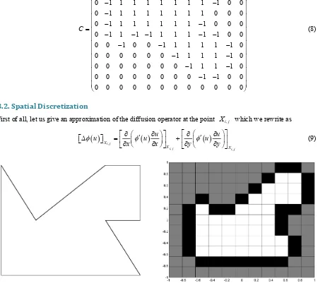 Figure 1. An example of the discretization of a non rectangular domain into cells.                                      