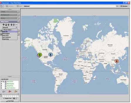 Figure 6. A Geo-spatial sharedlet integrating real-time GPS sensor streams with Google map 