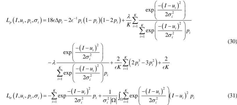 Figure 1(a) is the original image, which is a piecewise constant image added with constant Gaussian noise
