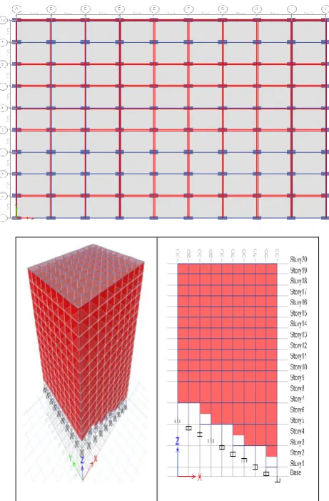 Figure-6 :Plan layout, 3D and Elevation view of Model-1. 