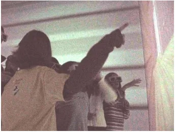 Figure 4: Children point out fire hazards in CAVE 